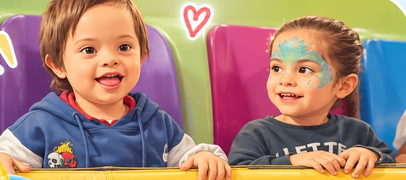 Gael and his sister Odette smiling